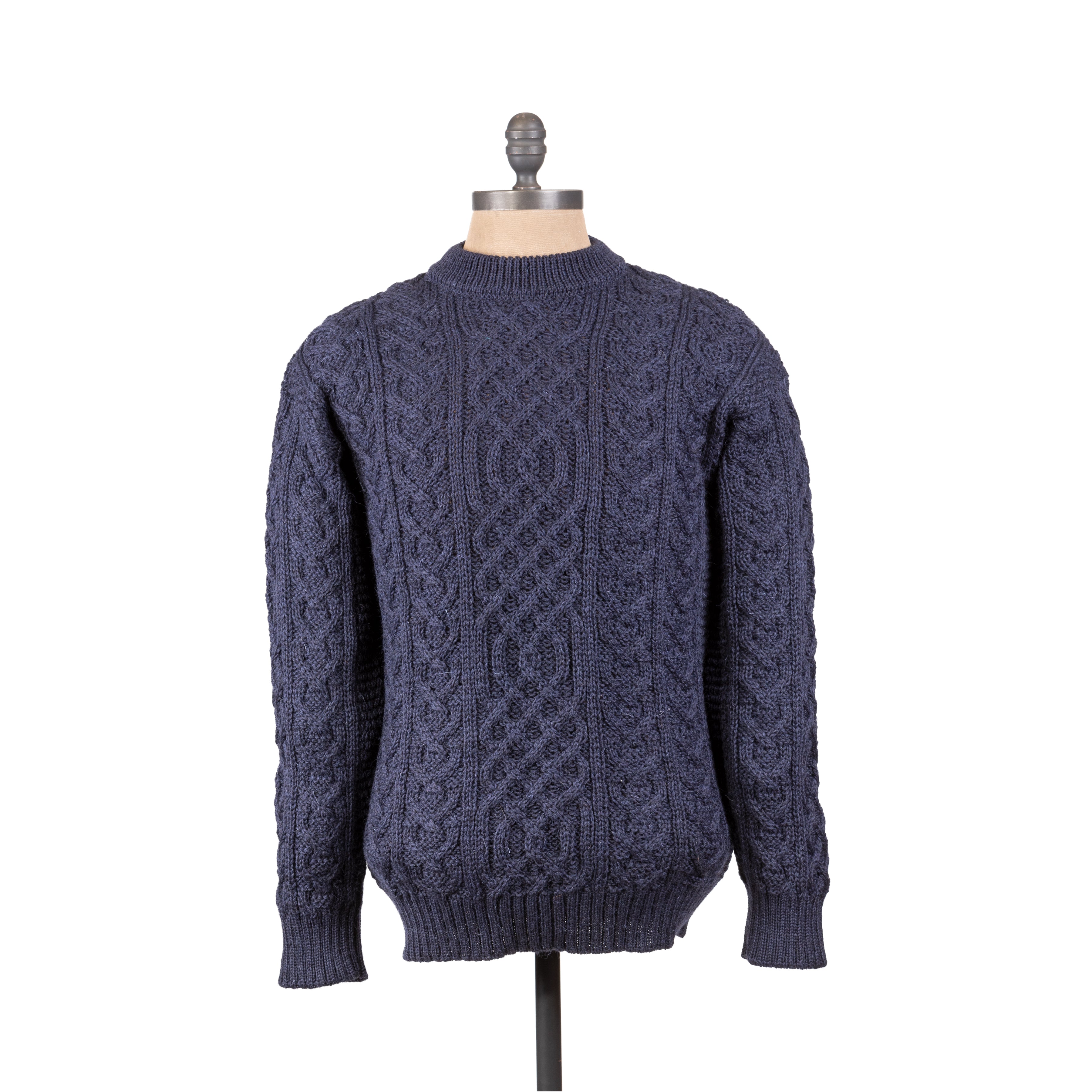 Aran Cable Knit Jumper in Denim