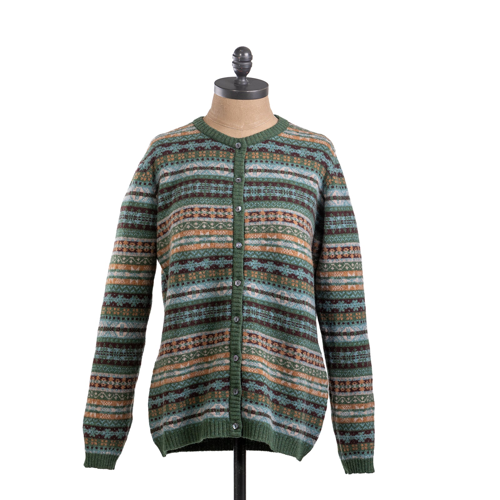 Geelong Fair Isle Cardigan in Rosemary