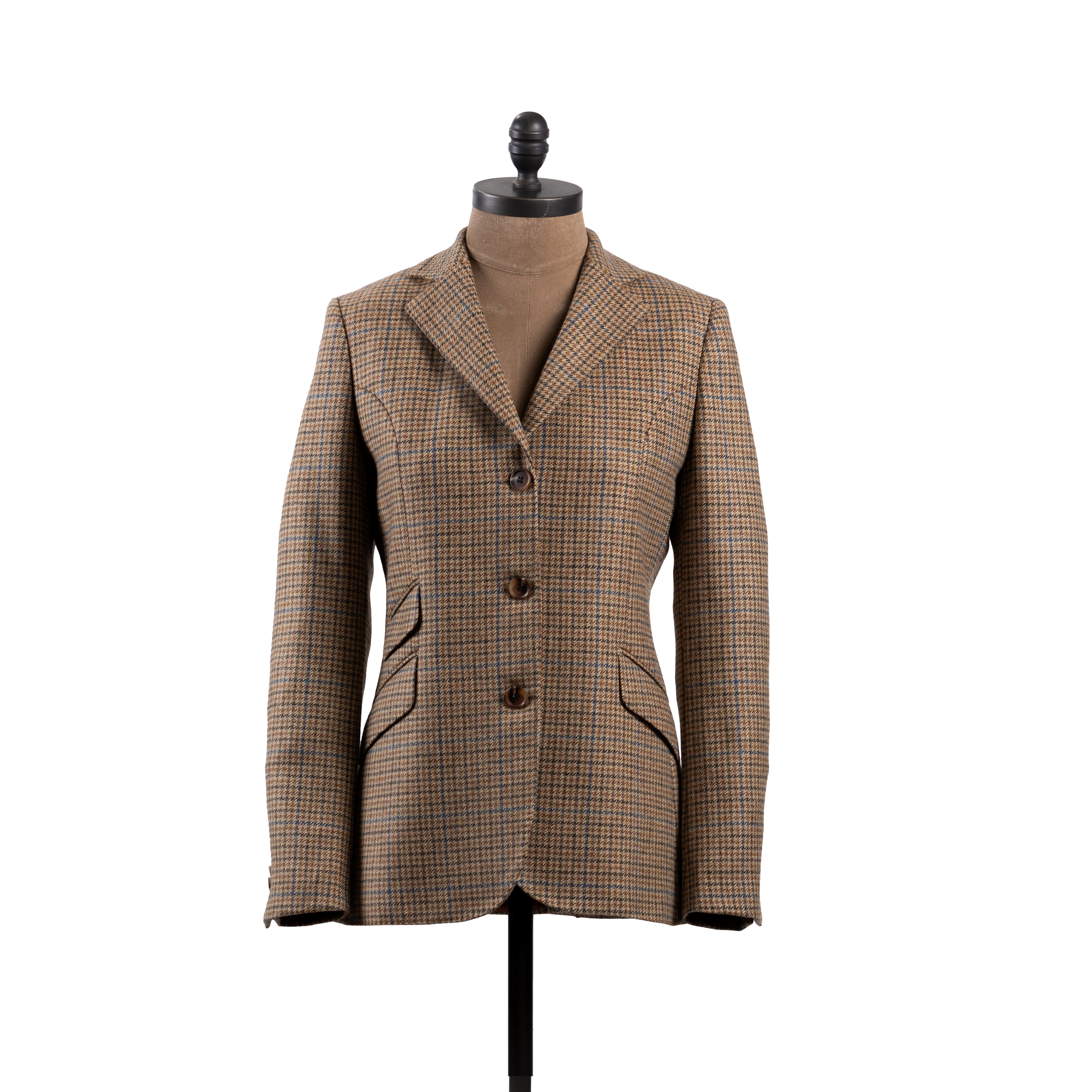 Learmonth Jacket in Brown & Blue Puppy Tooth