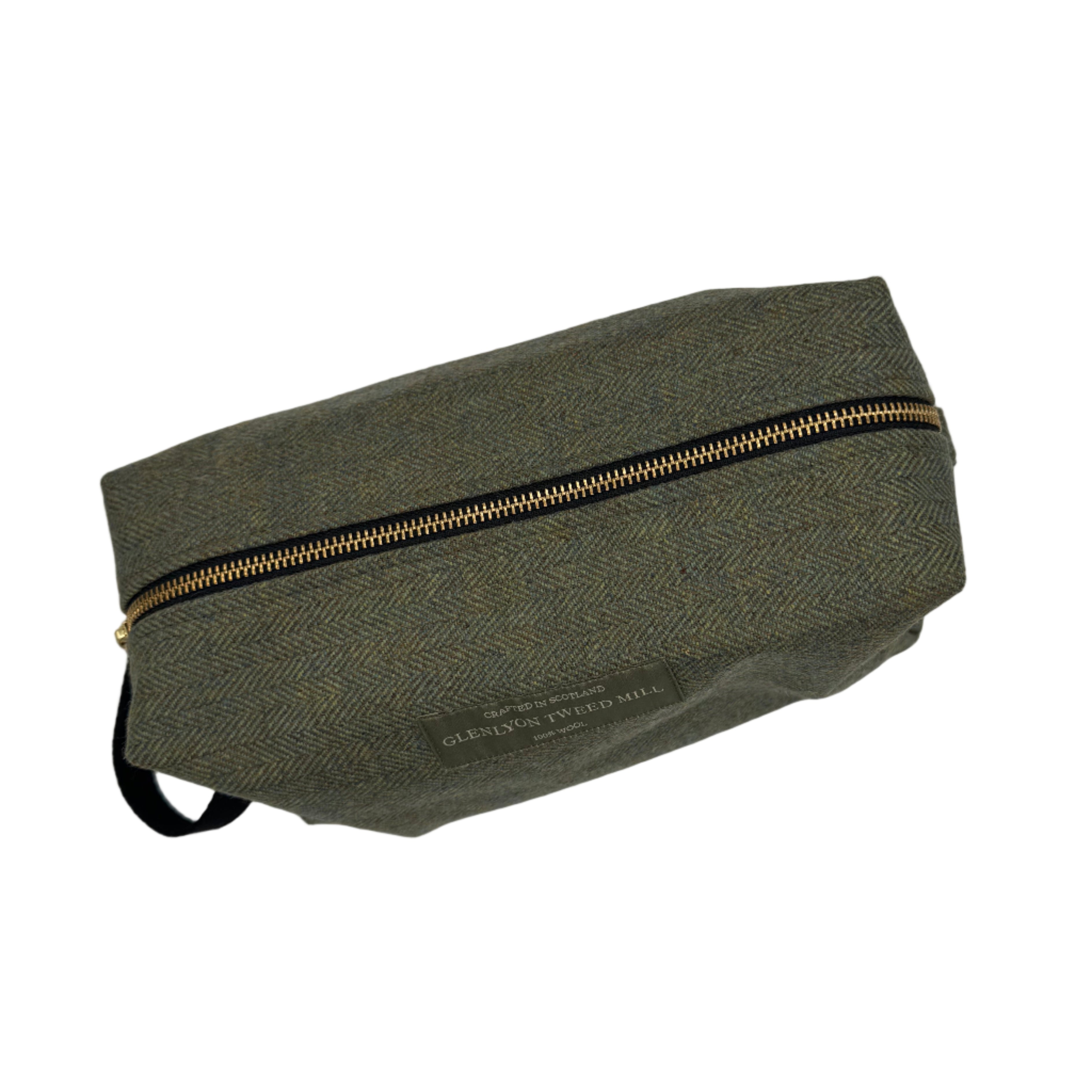 Tweed Toiletry Bag in Glenlyon Green HB