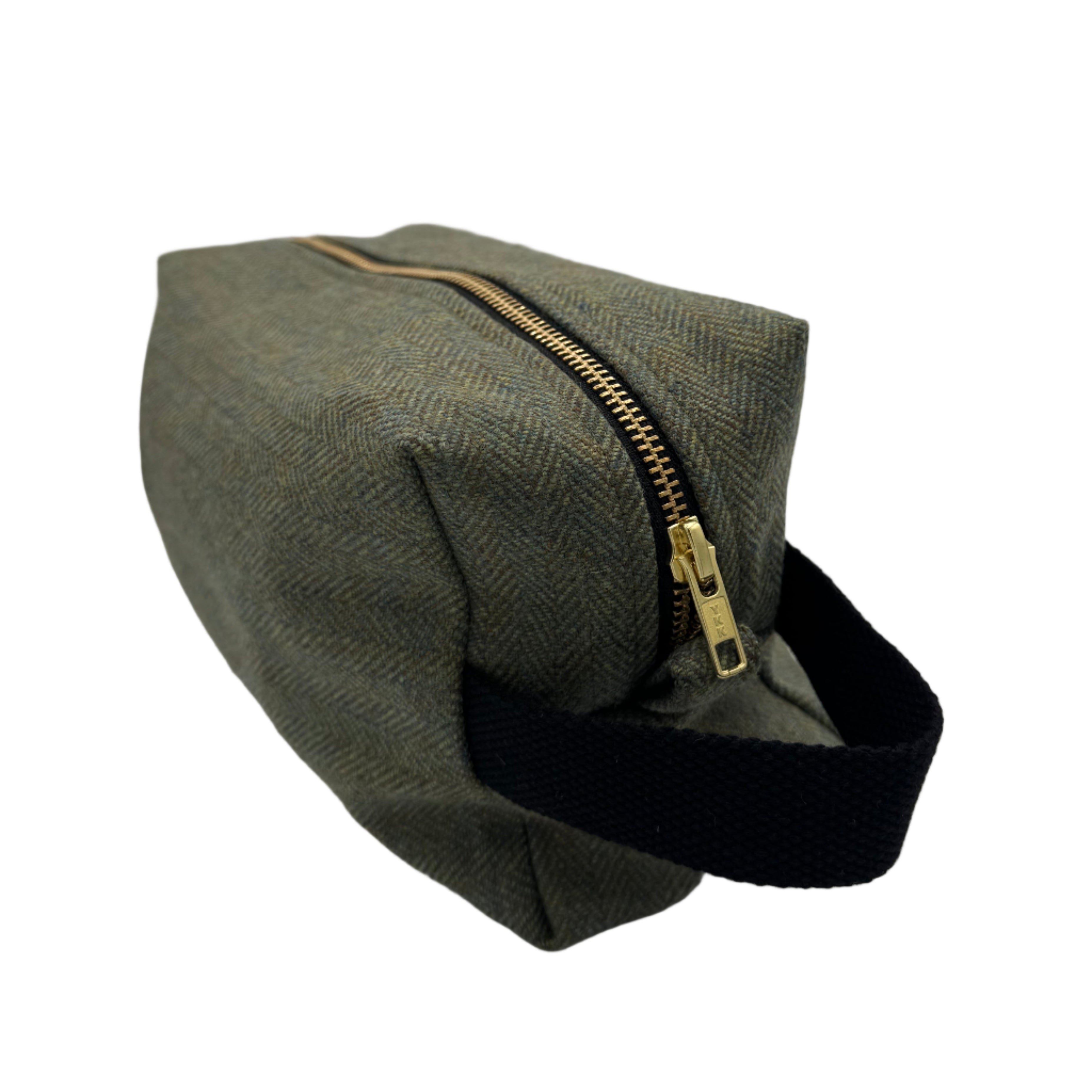 Tweed Toiletry Bag in Glenlyon Green HB