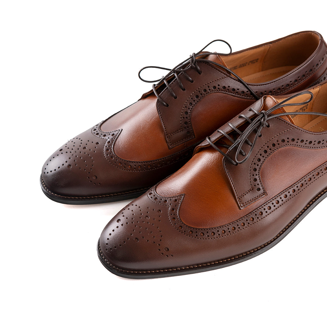 Randall Tone on Tone Brogues in Chestnut