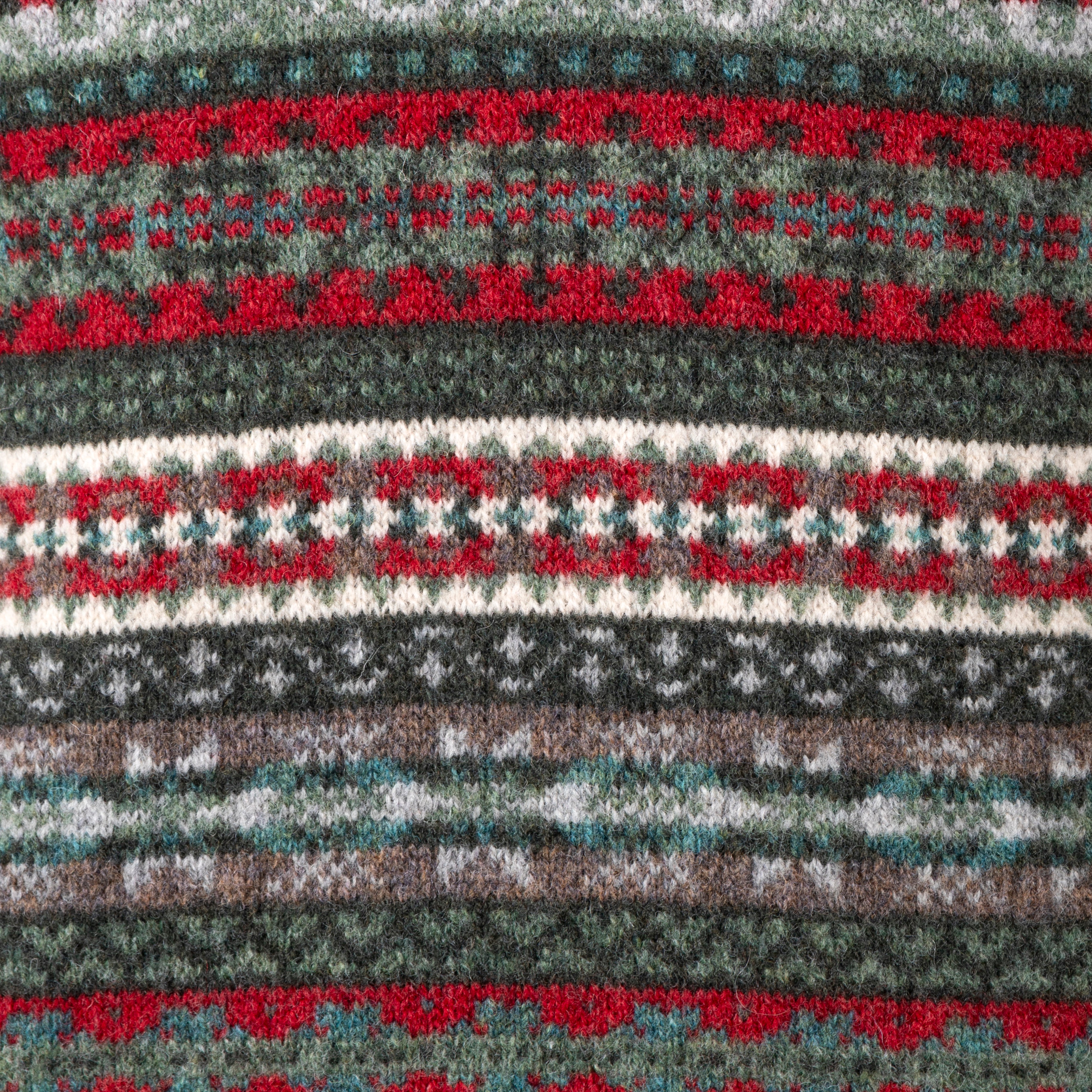 Geelong Lambswool Fair Isle Slipover in Seaweed