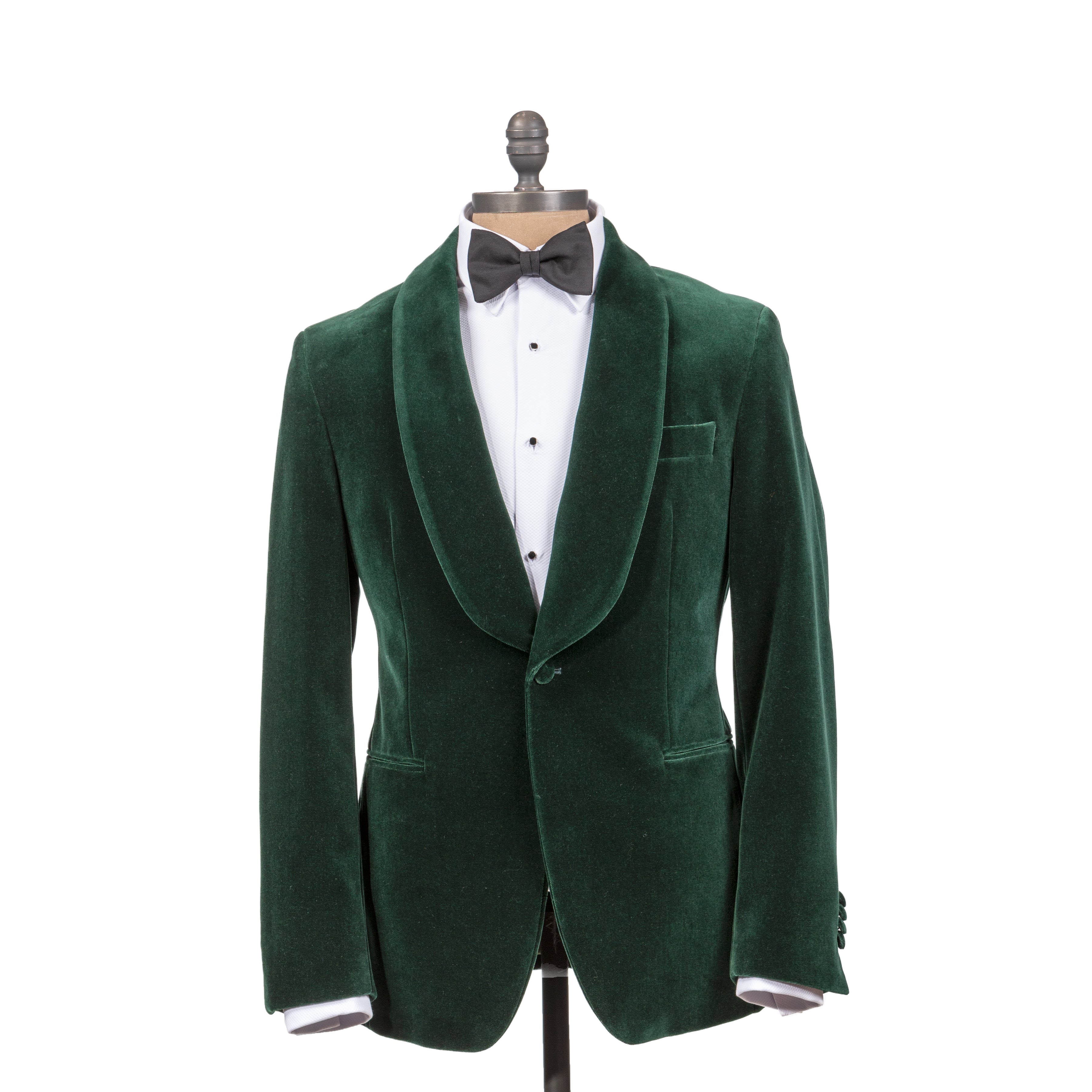 Ogilvie Velvet Smoking Jacket in Bottle Green