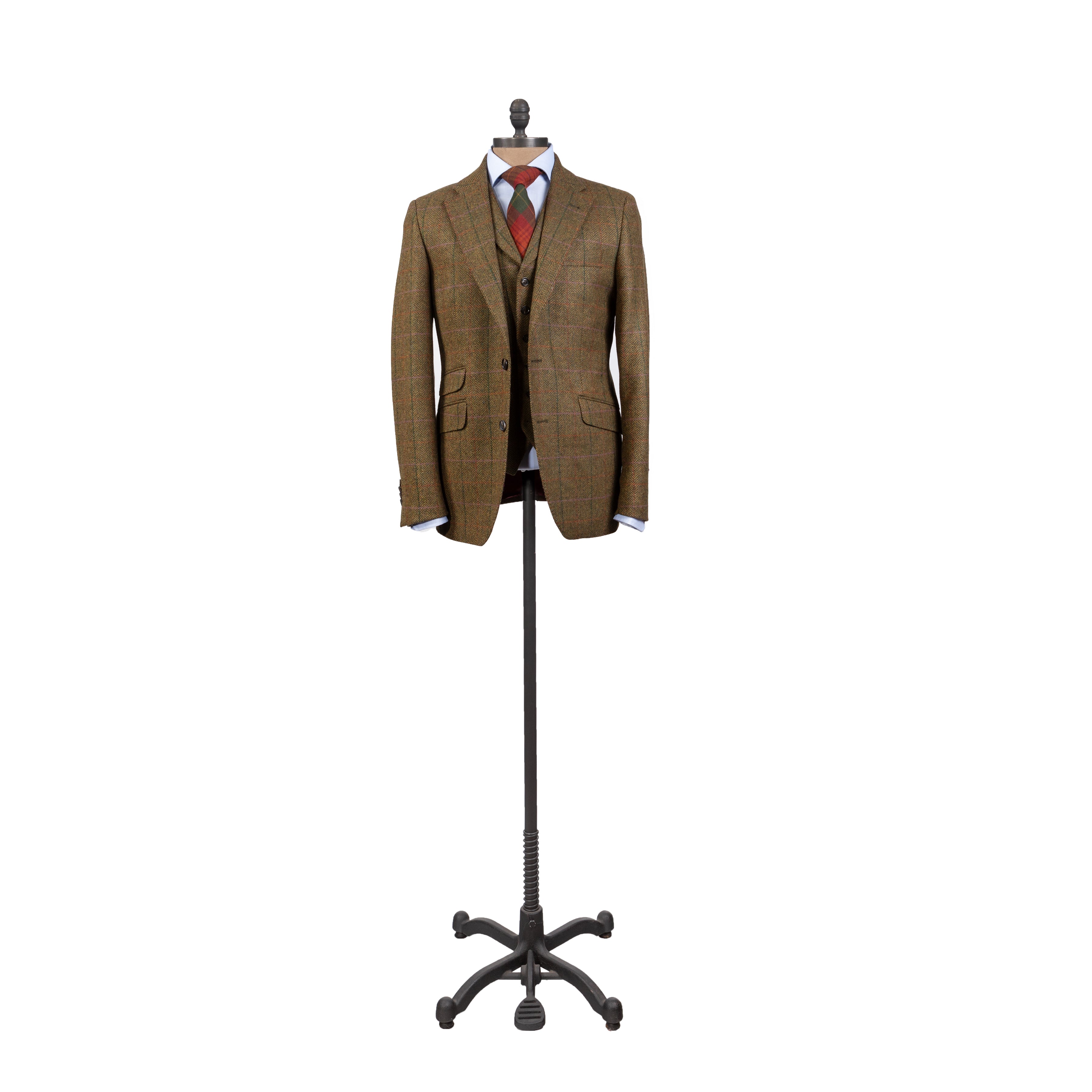 MacBeth 3pc Suit in Moss HB Multi Check