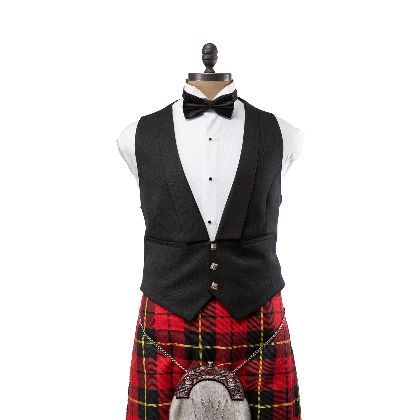 Bonnie Prince Charlie Kilt Jacket & Waistcoat in Black